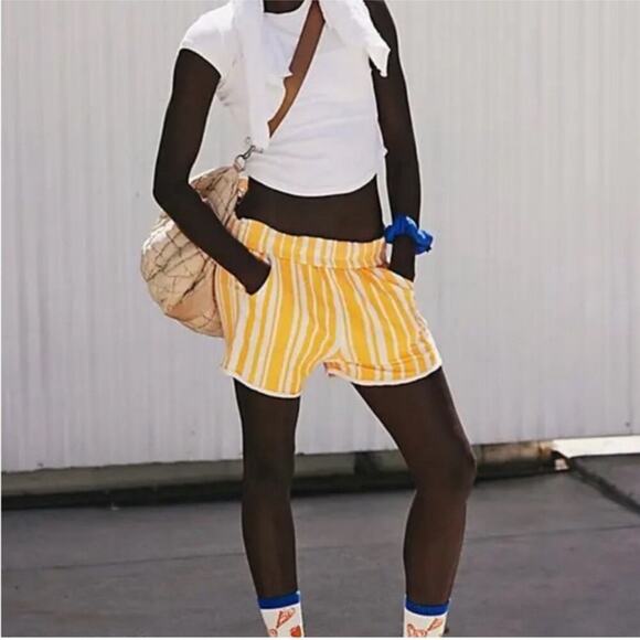 Free People "All Star Stripe" Shorts in Clementine White SZ XS NWOT - Picture 1 of 6